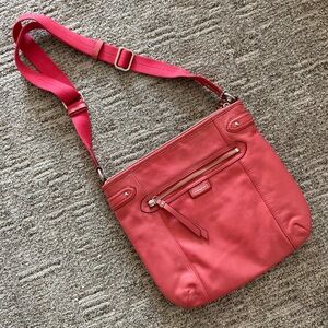 Coach Barbie Pink Leather Crossbody with adjustable strap